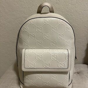 Gucci Ivory Embossed Backpack